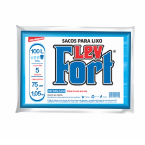 Saco de Lixo azul Fort Lev 100L