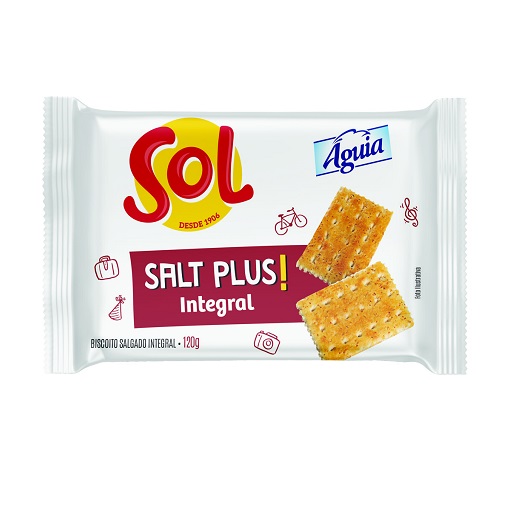 Biscoito Sol Salt Plus Integral 120g