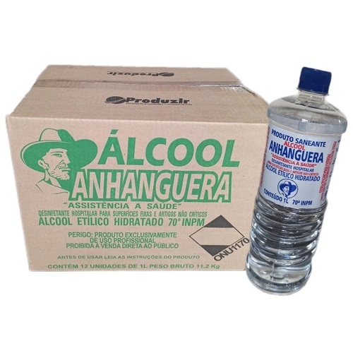 Álcool etílico líquido 46º INPM Anhanguera (12 unidades) (esp)