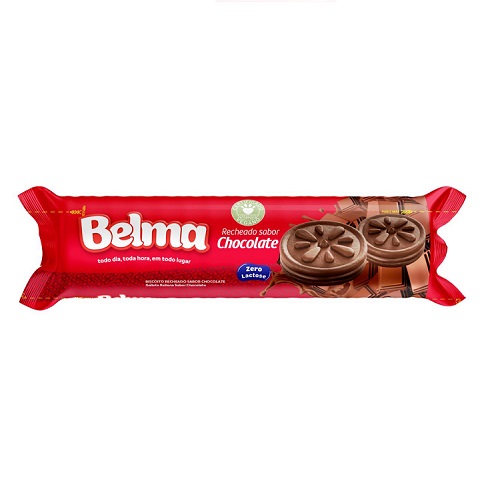 Biscoito recheado sabor chocolate zero lactose Belma 100g Biscoito recheado sabor chocolate zero lactose Belma 100g