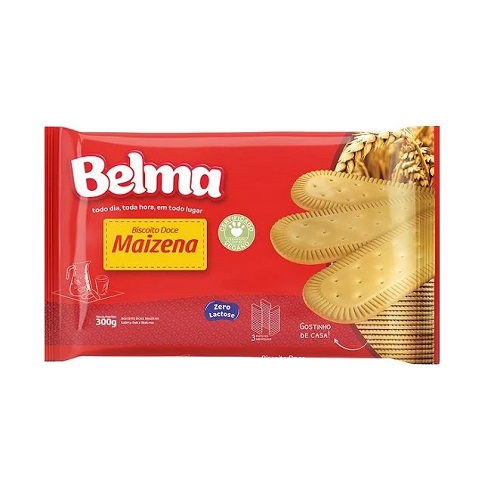 Biscoito maizena zero lactose Belma 300g