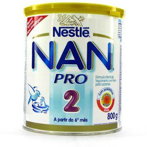 Leite em pó Nan Pro 2 800g.