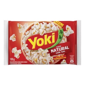 Pipoca de micro ondas natural com sal Yoki 100g.